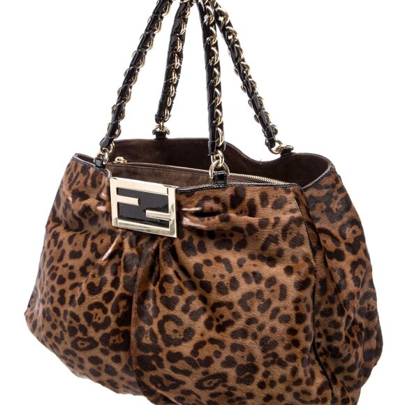 FENDI LEOPARD PONYHAIR LARGE MIA BAG  ****AUTHENTIC****!!!! - Picture 2 of 5